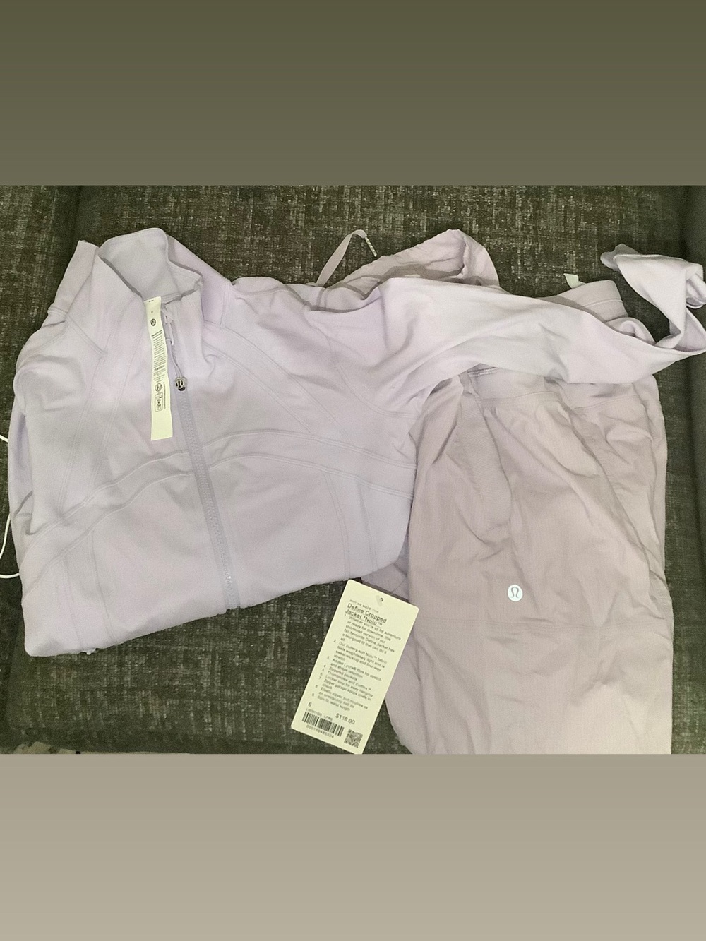 lululemon athletica Lavender Zip Jacket and Leggings Set